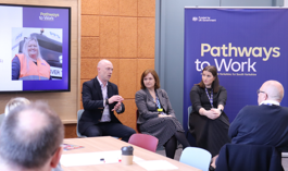 Employer panel featuring Stanton Logistics, White's Bakery and the NHS