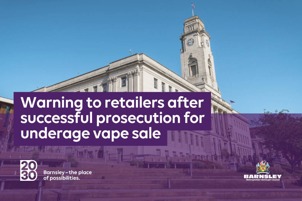 Warning to retailers after successful prosecution for underage vape sale.png Warning to retailers after successful prosecution for underage vape sale.png