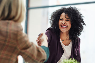 Woman having an interview