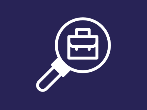 Magnifying glass and briefcase