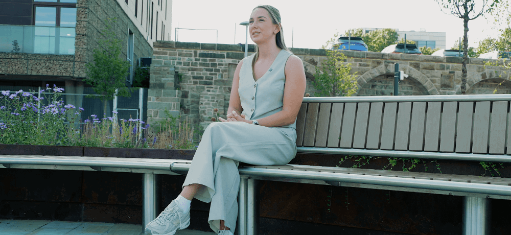 Woman sat on bench