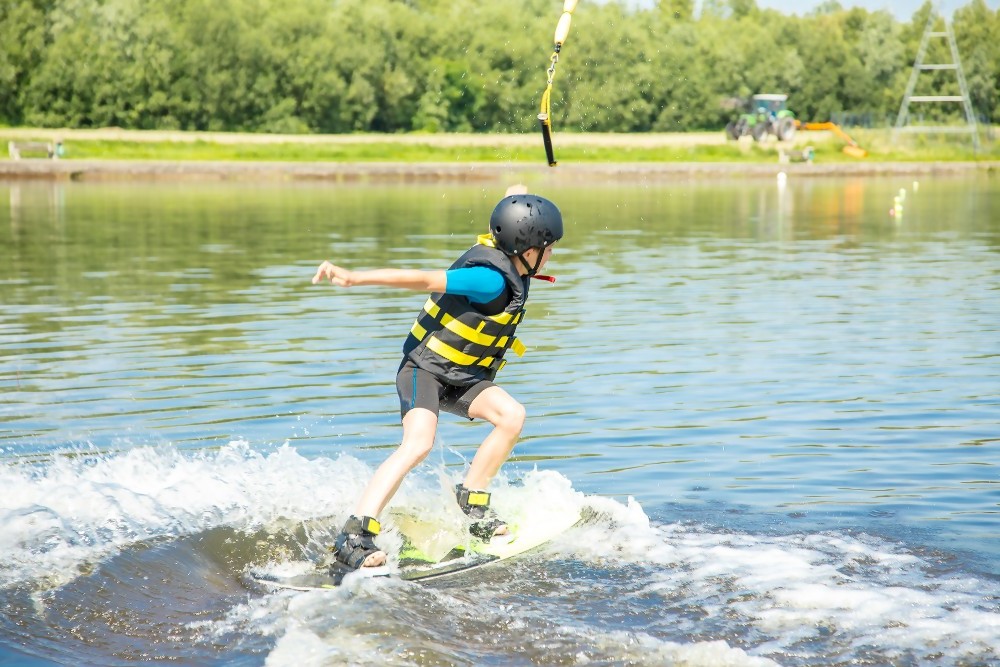 Child wakeboarding