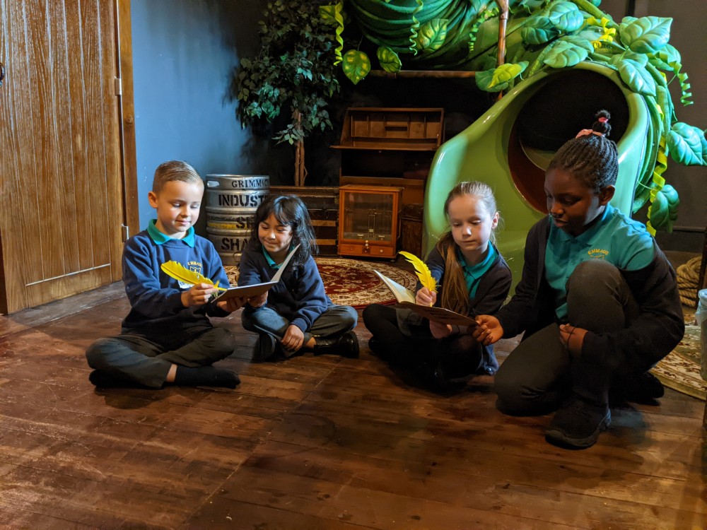 Children at story-making session
