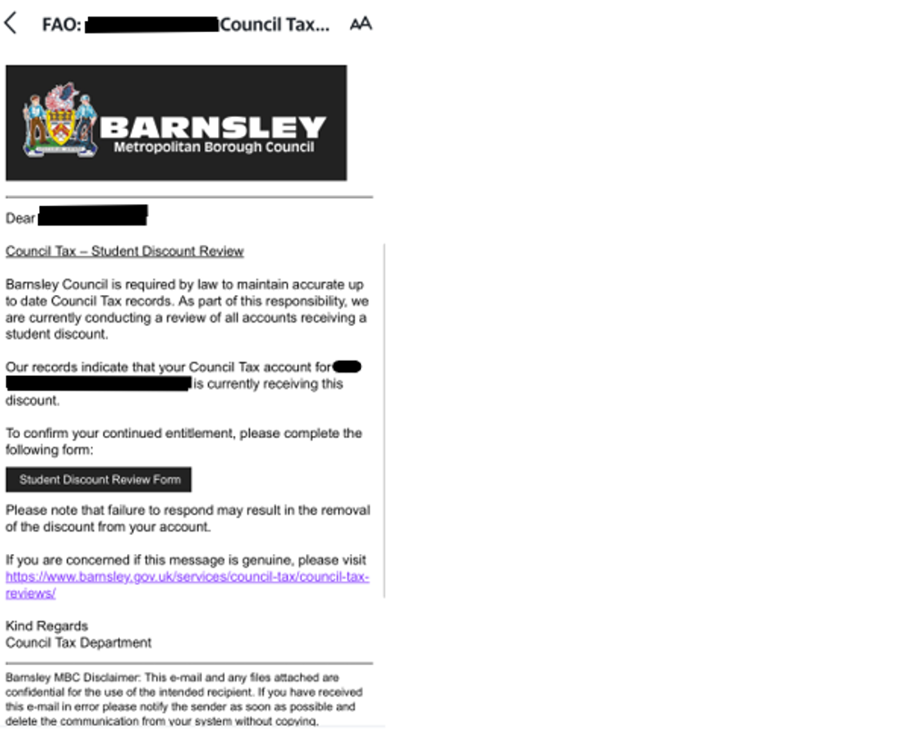 Student discount review email