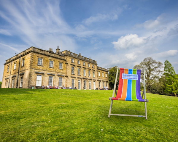 Cannon Hall Museum With A Giant Colourful Deckchair Placed Infront Of It