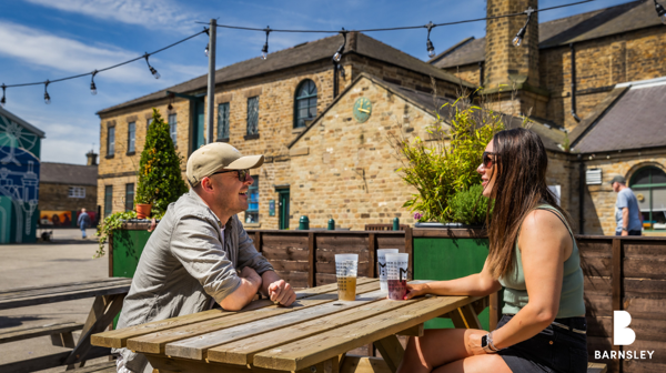 Couple Having A Drink At Elsecar Heritage Centre