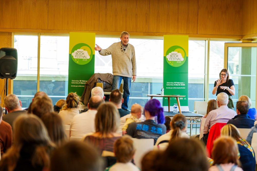 Author Giving A Speech At Barnsley Book Festival