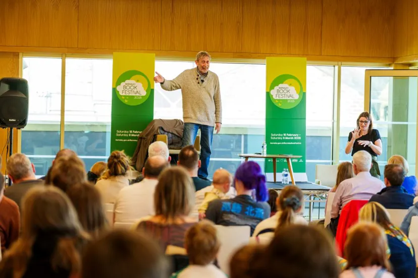 Author Giving A Speech At Barnsley Book Festival