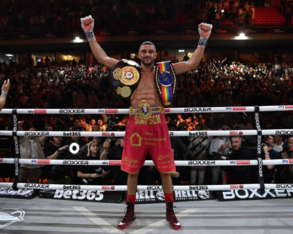 Image Of Callum Simpson Celebrating In A Boxing Ring