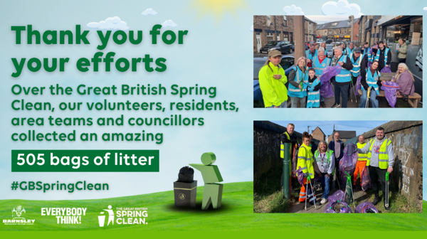 Thank you for you efforts. 505 bags of litter collected.