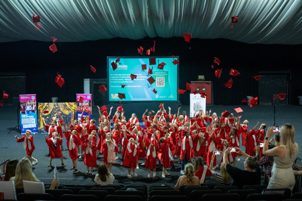 Childrens Graduation Ceremony Hat Toss