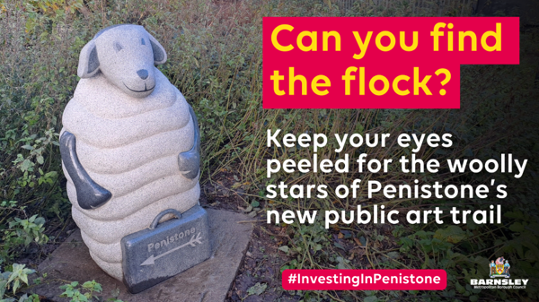 Can you find the flock? Keep your eyes peeled for the woolly stars of Penistone's new public art trail