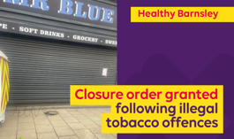 Closure Order Granted Following Illegal Tobacco Offences. Photo Of Storefront With A Closure Notice Taped On The Shutters