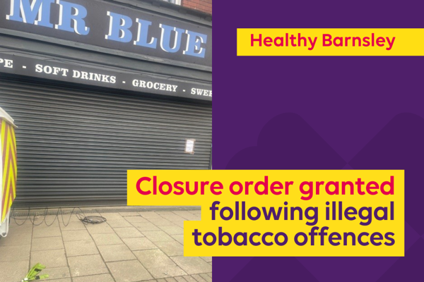 Closure Order Granted Following Illegal Tobacco Offences. Photo Of Storefront With A Closure Notice Taped On The Shutters