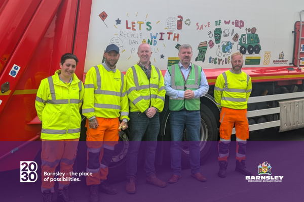 Leader and deputy leader with waste and neighbourhoods team.png