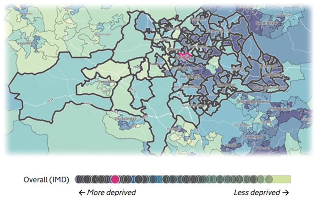 Deprivation map of Barnsley
