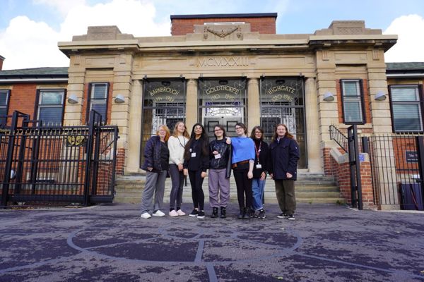 A group of people outside the Dearne Playhouse
