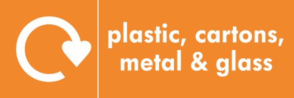 Plastic, cartons, metal and glass