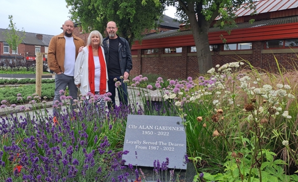 Alan Gardiner dedication stone service in Goldthorpe