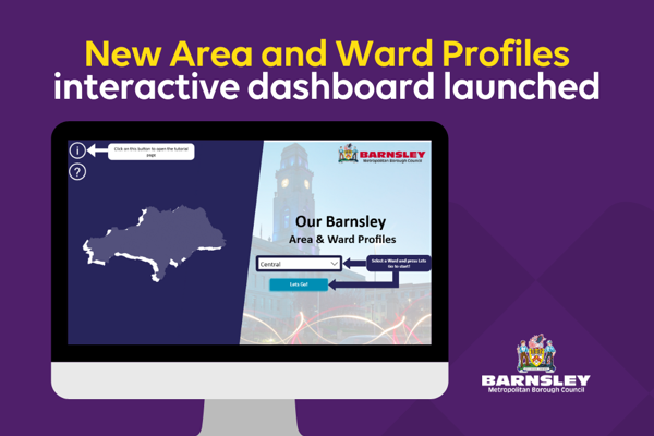 New Area And Ward Profiles Interactive Dashboard Launched. Image Of Dashboard Homepage On Computer Screen.