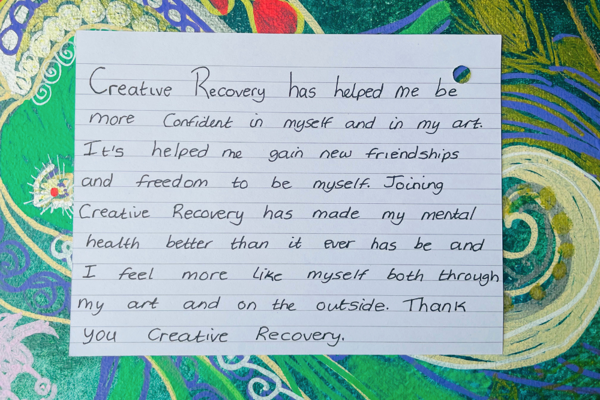Creative Recovery Feedback Written On A Notecard