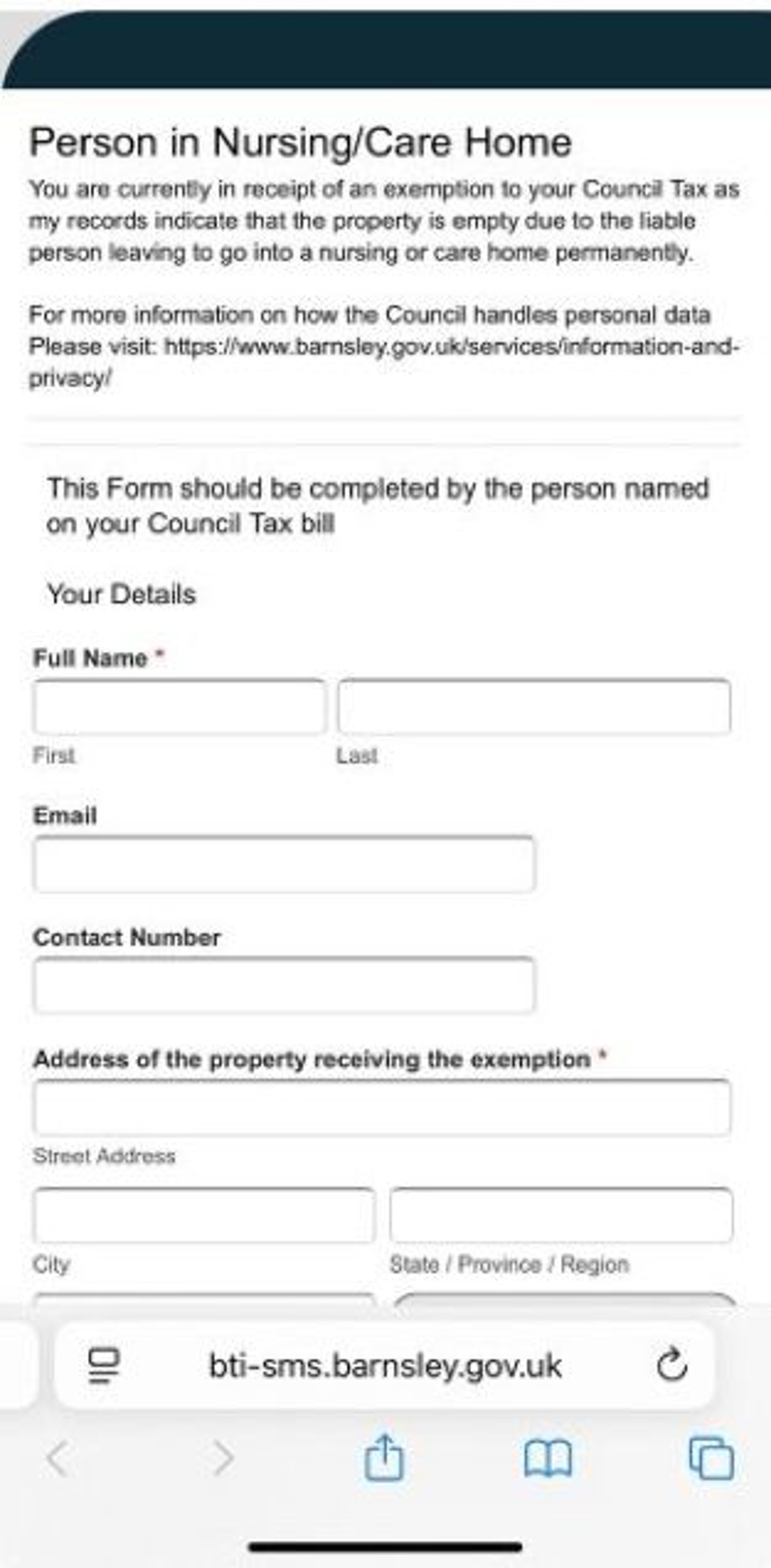 Example person in nursing home mobile