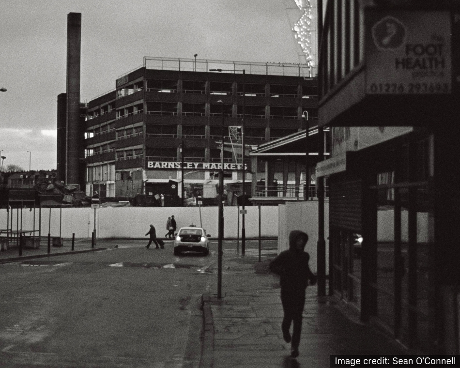 Old Barnsley Markets Building And Multi-storey Car Park Being Demolished. Black And White Photography By Sean O'Connell