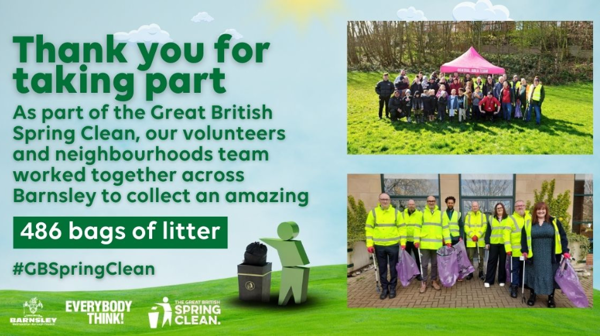 Thank You For Taking Part In The Great British Spring Clean And Collecting 486 Bags Of Litter