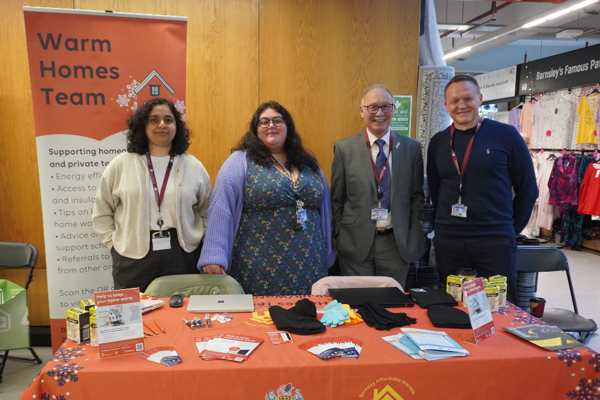 Warm Homes team at event in Barnsley Market