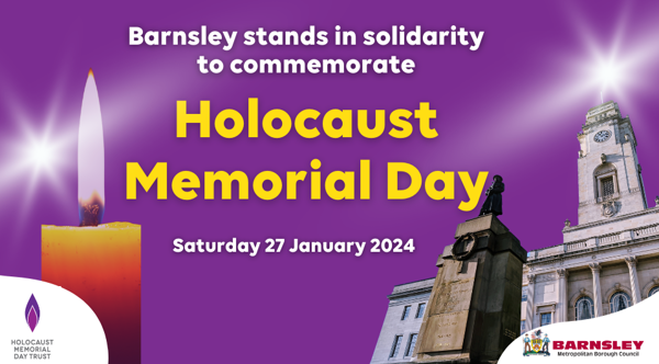 Barnsley stands in solidarity to commemorate Holocaust Memorial Day - Saturday 27 January 2024