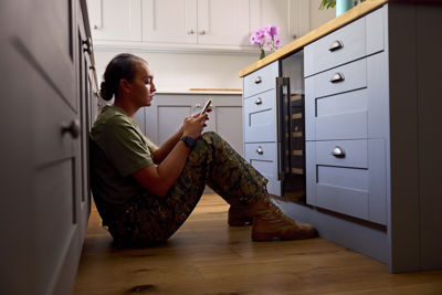 Soldier with phone