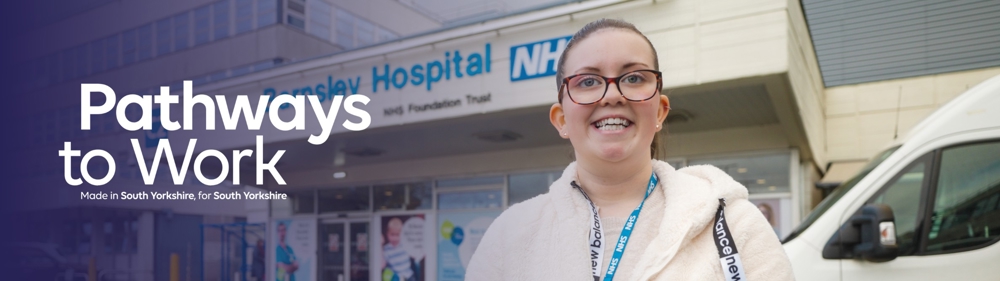 Pathways to Work - worker outside Barnsley Hospital