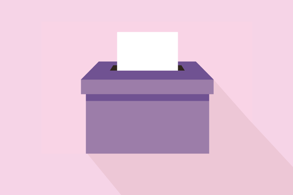 Illustration Of Purple Ballot Box