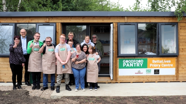 Volunteers And Staff Outside The Good Food Pantry Bettalives Priory Centre