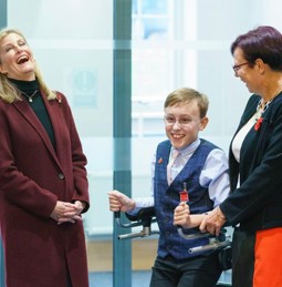BEM Presentation By HRH The Countess Of Wessex To Tobias Weller at Paces School Sheffield, November 2022