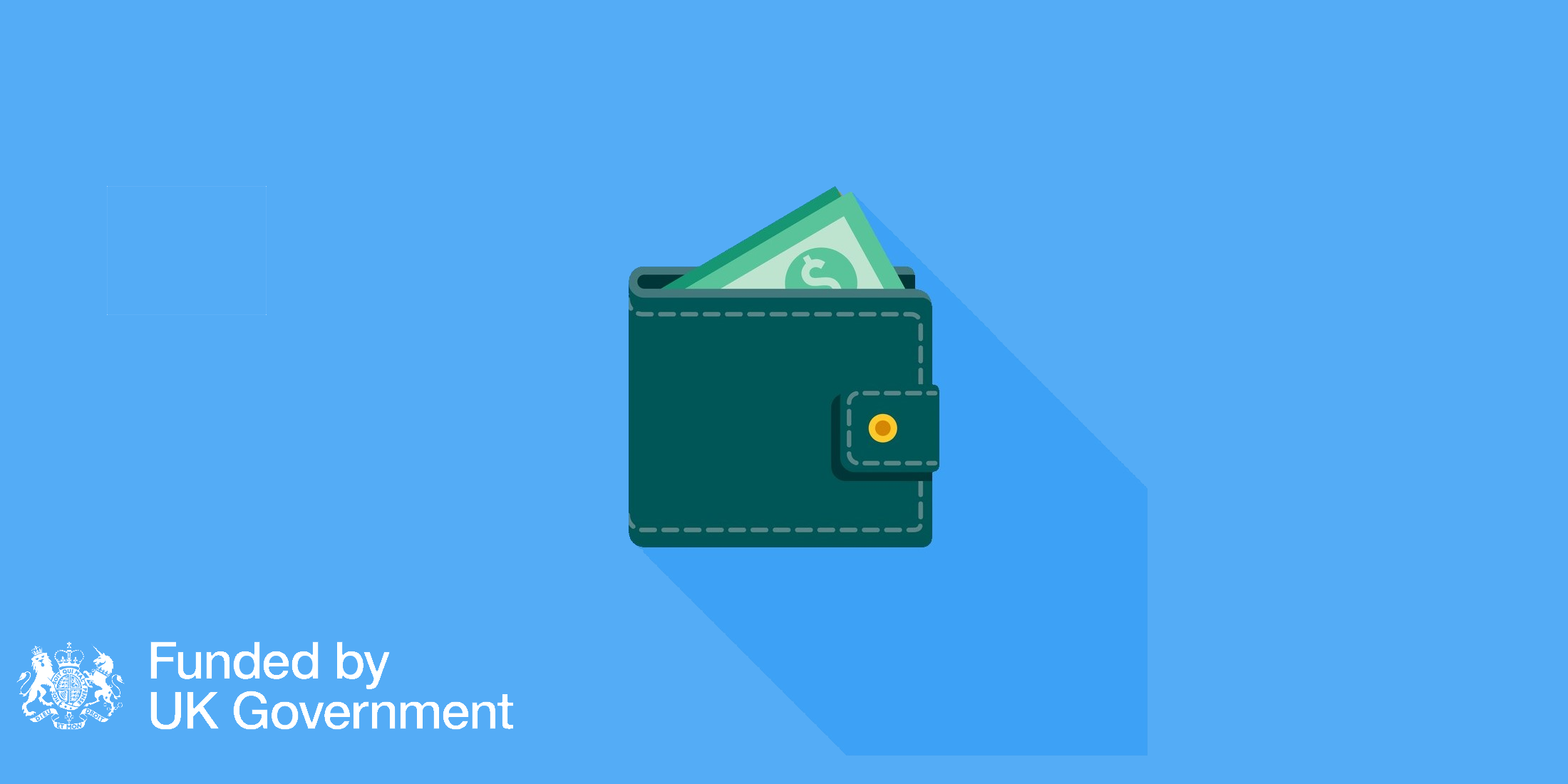 Wallet with Funded by UK Government logo