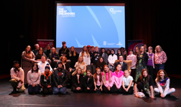A Group Of People Sat Together On Barnsley Civic Stage Celebrating Their Ambition Arena Pitches (1)