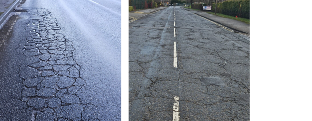 Image of road surface cracking